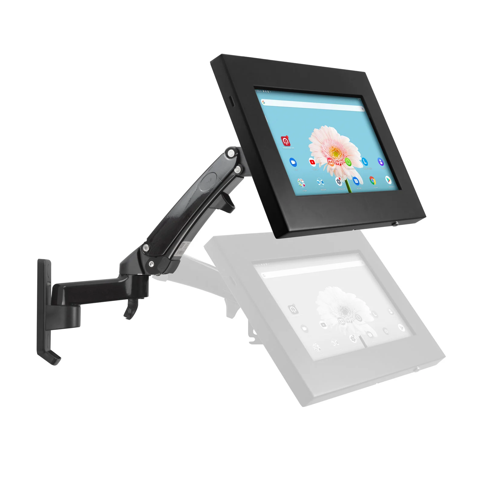 SPNNBW00S soporte mural con brazo articulado y seguridad antirrobo para tabletas de 10.1 pulgadas