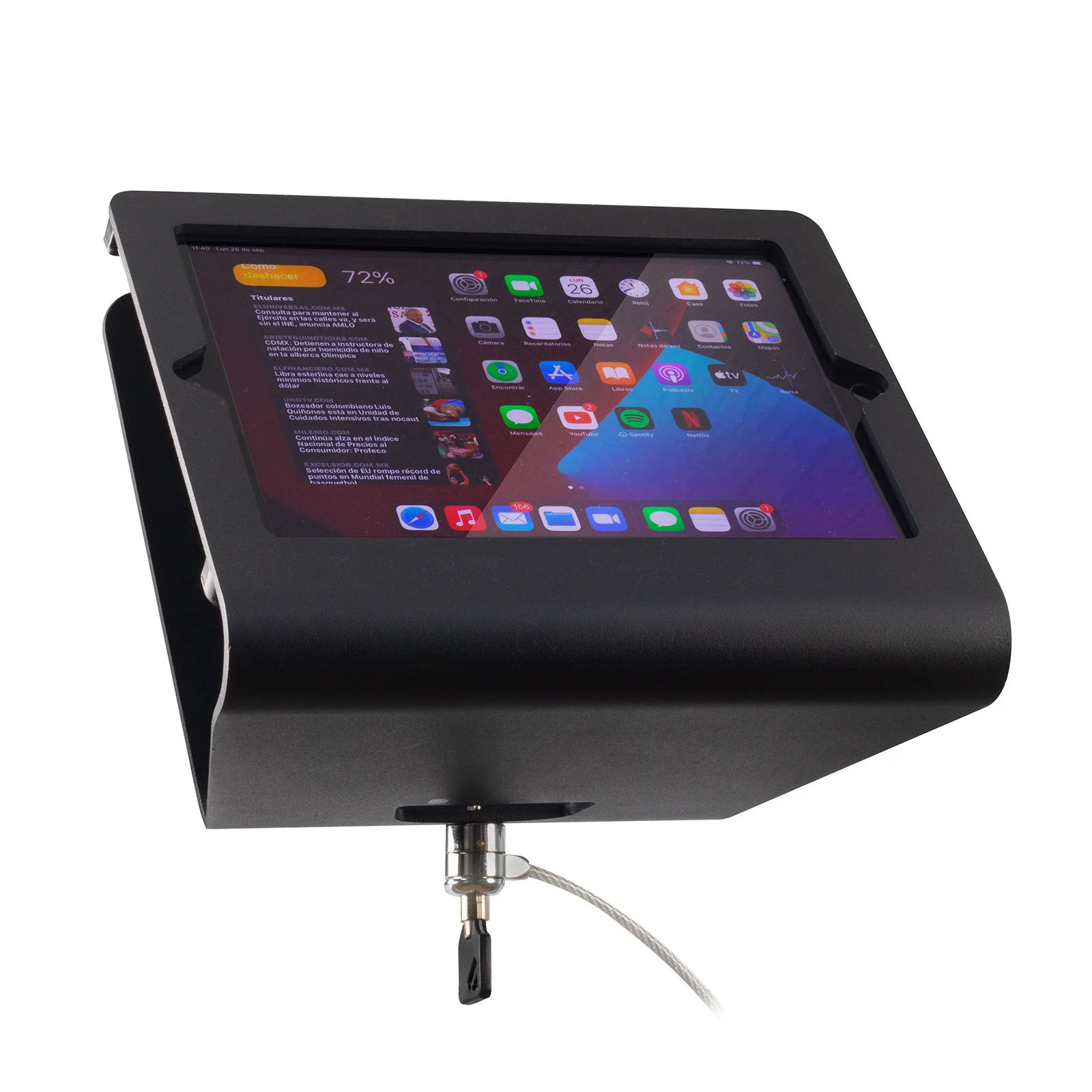 TSCMC260-16-ipad-9.7-soporte-antirrobo-seguridad-chicote-candado-mesa-pared