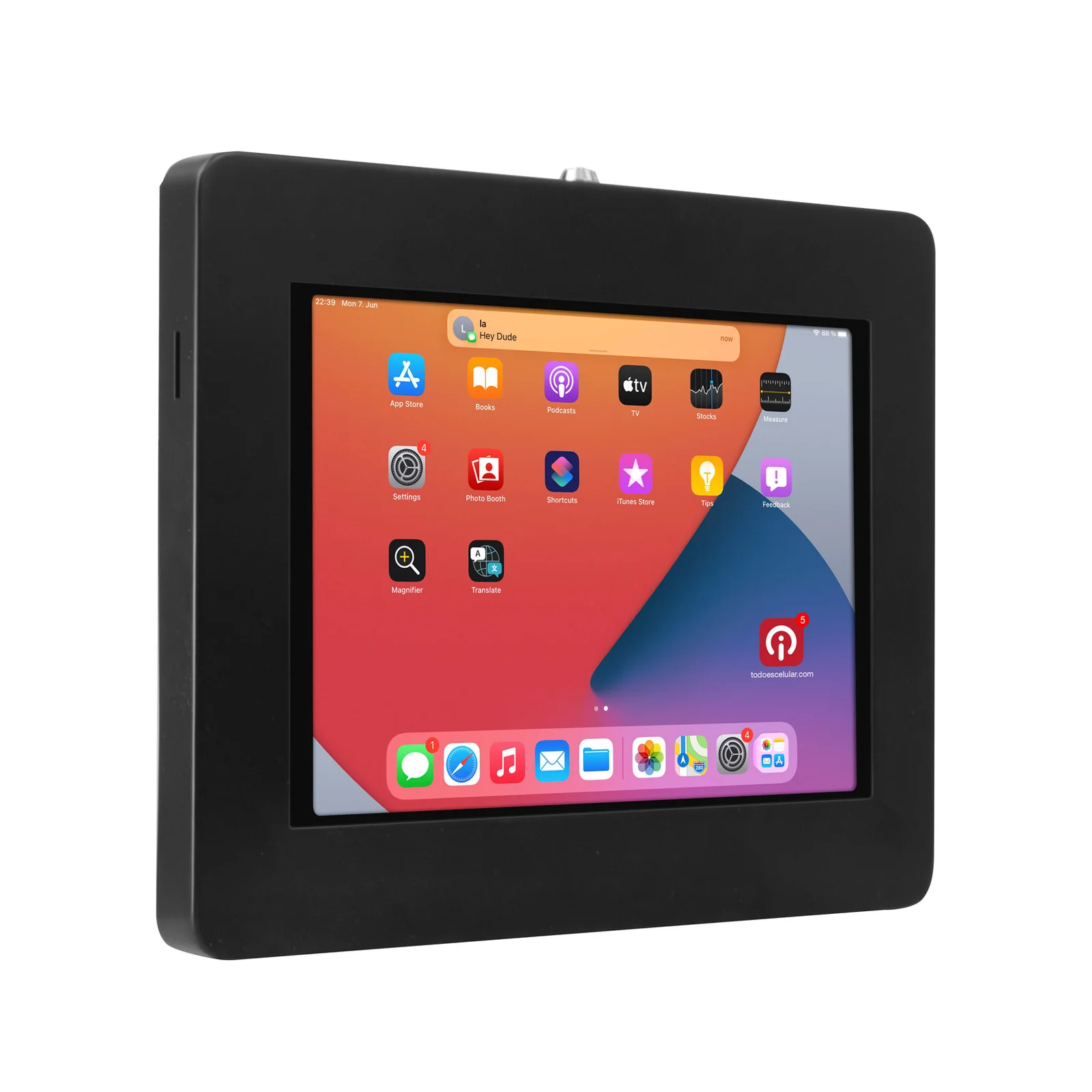 Base metálica de seguridad antirrobo SPNLW02i10 para iPad y tabletas 9.7" a 11"