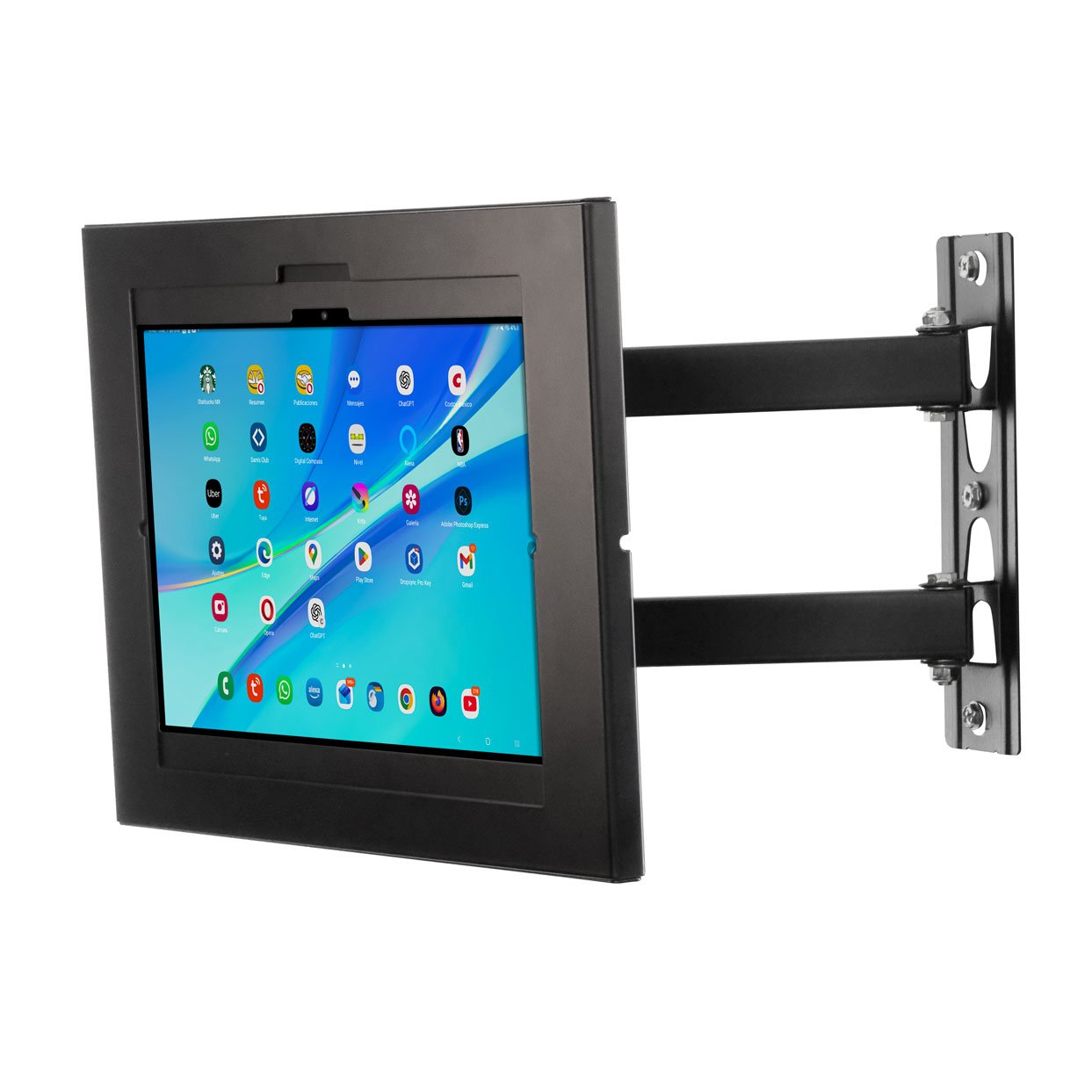 SPNARM2BW07M brazo mural articulado con caja antirrobo para Samsung Galaxy Tab 12.4"