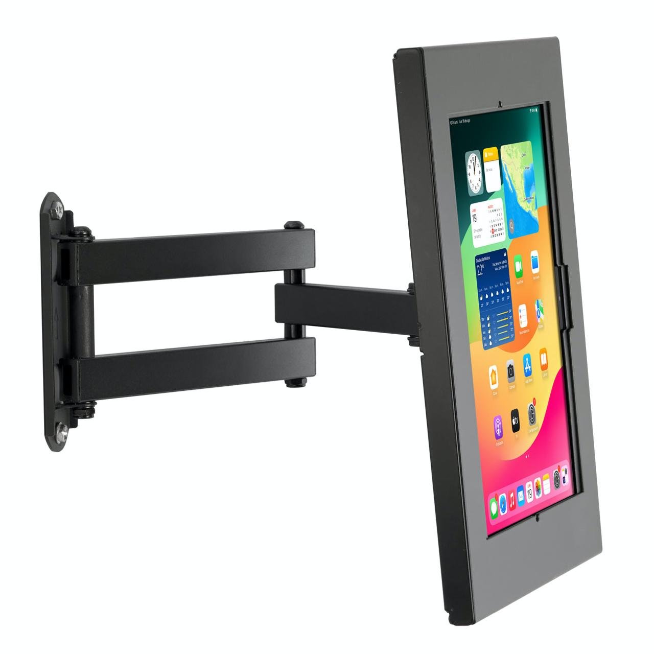 SPNARM3W06I brazo articulado metálico con caja antirrobo para iPad 10.9" y 11" con rotación 360° y montaje seguro